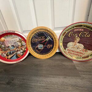 Set of 3 Circle Coca Cola Trays